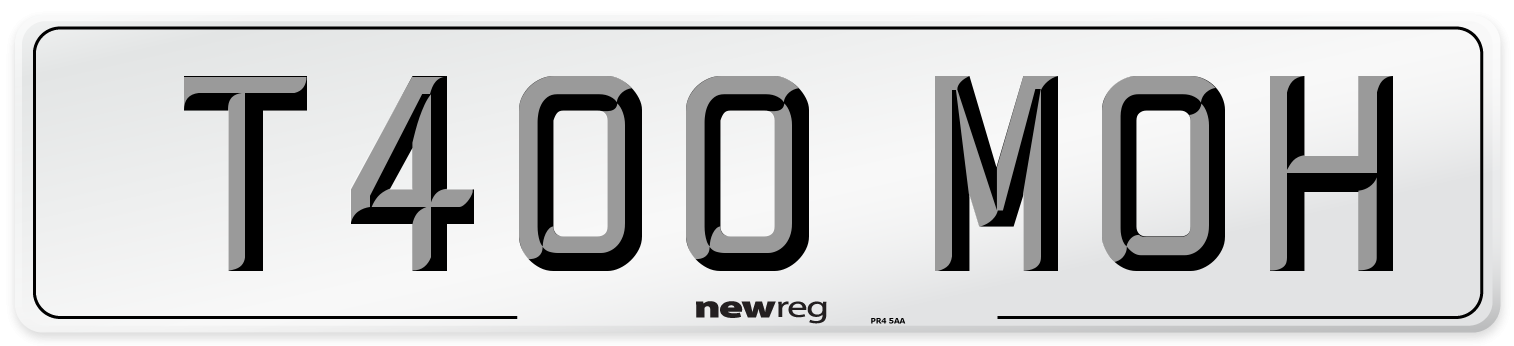 T400 MOH Number Plate from New Reg